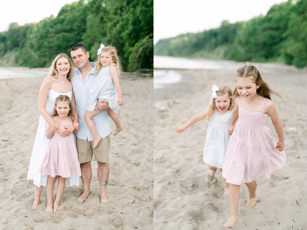 Family of 4 at one of the best beaches in Milwaukee 