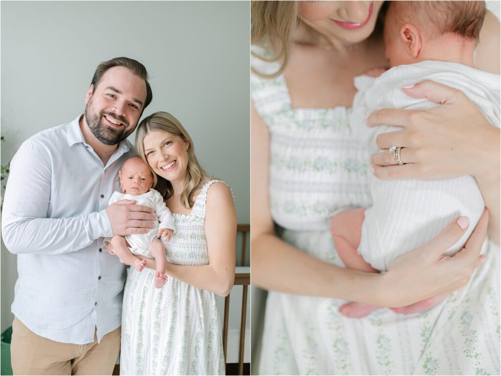Family portrait during in home lifestyle newborn session 