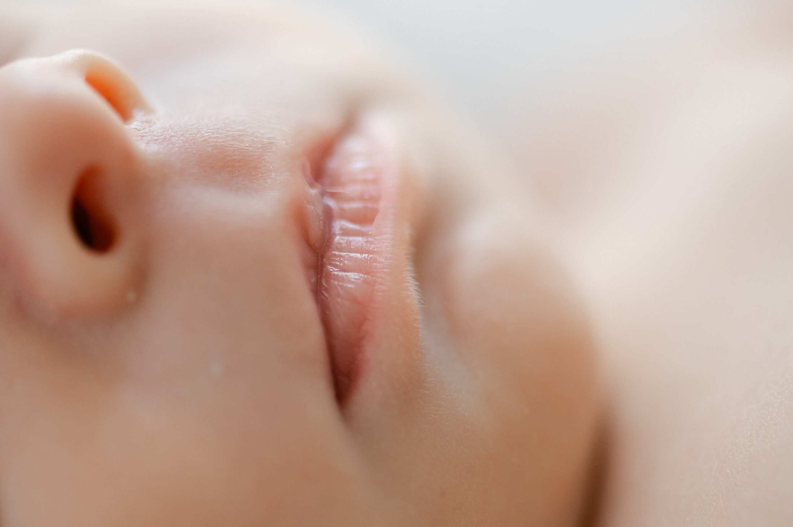 Close Up Photo of baby lips - detail shot at Milwaukee session